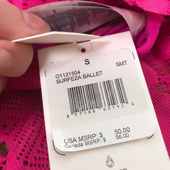 NWT volcom surfzela ballet pink bikini top small - Picture 5 of 7